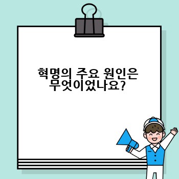 혁명의 주요 원인은 무엇이었나요?