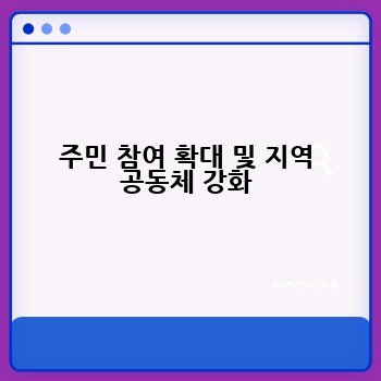 주민 참여 확대 및 지역 공동체 강화