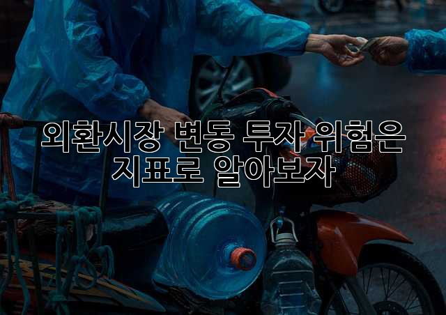 외환시장 변동, 투자 위험은? 지표로 알아보자!