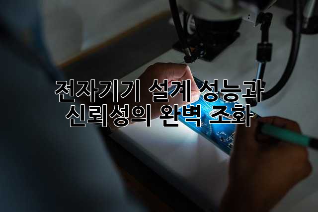 전자기기 설계: 성능과 신뢰성의 완벽 조화