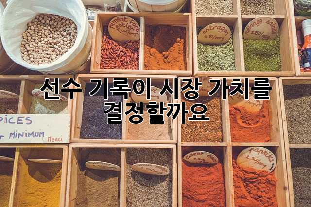 선수 기록이 시장 가치를 결정할까요?