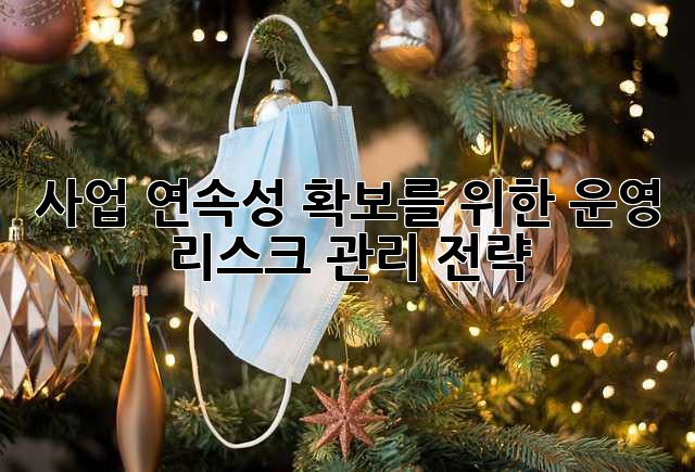 사업 연속성 확보를 위한 운영 리스크 관리 전략
