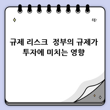규제 리스크  정부의 규제가 투자에 미치는 영향