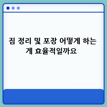 짐 정리 및 포장 어떻게 하는 게 효율적일까요 