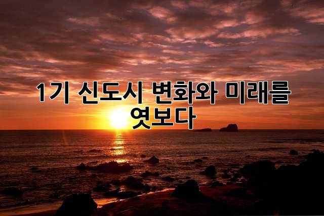 1기 신도시: 변화와 미래를 엿보다