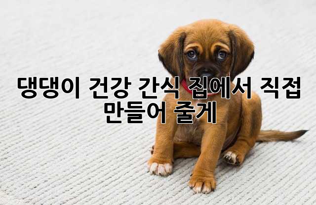 댕댕이 건강 간식, 집에서 직접 만들어 줄게!